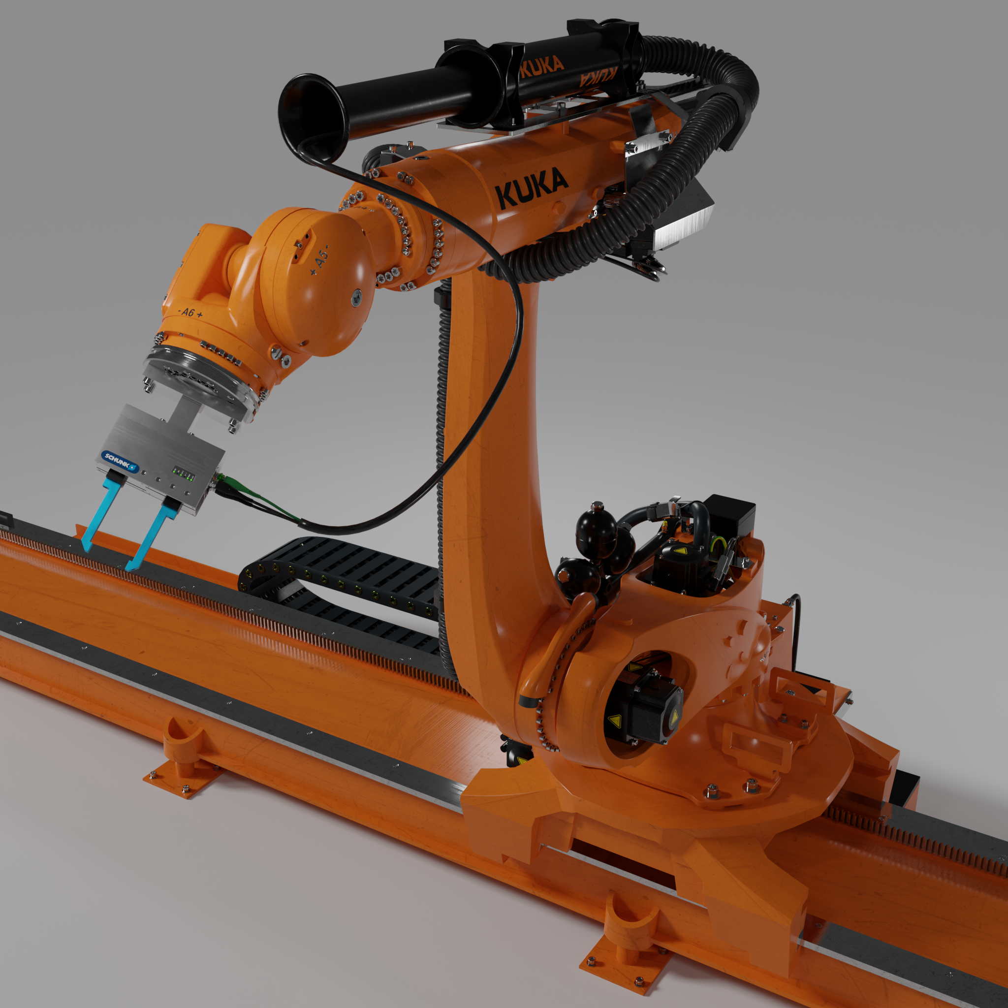 Industrial robot KUKA KR210 + Flange + Linear + Gripper+ Armature (Bones) preview image 3